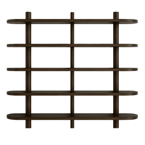 Etagère murale Juliet en chêne fumé avec 5 étagères H:140 x P:22 x L:130 cm