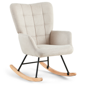 Fauteuil à bascule Allison avec accoudoirs - tissu beige