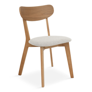 Rory chaise de salle à manger – Chaise en chêne avec assise rembourrée