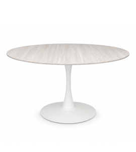 Table à manger Diego aspect pierre beige Ø120 cm