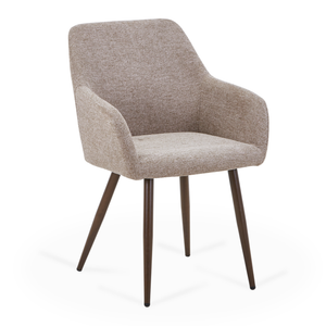 Jenna chaise de salle à manger - textile sable et aspect chêne fumé