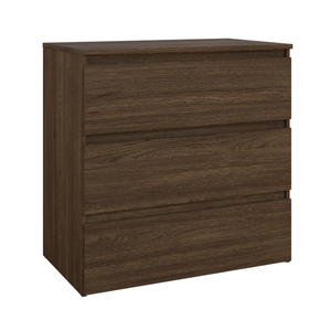 Maise commode H:70 x L:70 x P:41 cm avec 3 tiroirs en aspect chêne fumé