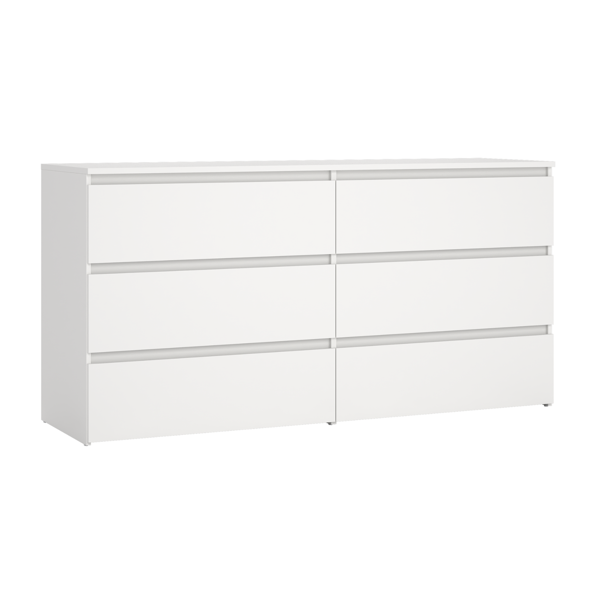 Maise commode 70x138x41 cm avec 6 tiroirs en blanc