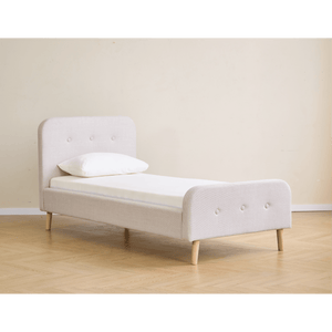 Premium Christian bed in beige 90x200 cm incl. lattes de lit et matelas