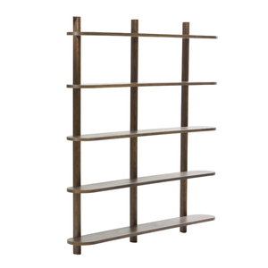 Etagère murale Juliet en chêne fumé avec 5 étagères H:140 x P:22 x L:130 cm