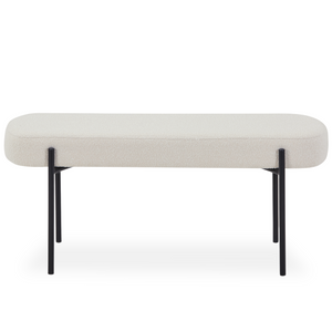 Helena banc en bouclé blanc 100x36x43 cm