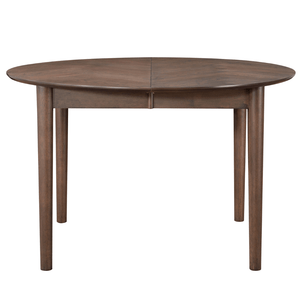 Joshua - Table à manger ronde en placage chêne fumé avec rallonge 120/160/200 cm - Inclus 2 rallonges