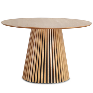 Lewis - Table ronde en placage de chêne diamètre Ø120 cm