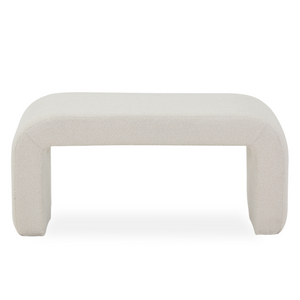 Lianna - Banc en bouclé blanc 95x40x44 cm