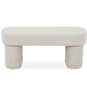Linea banc blanc bouclé 100x42x44 cm
