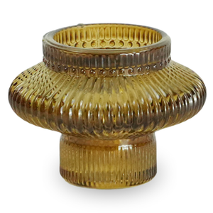 Nala bougeoir en verre ambre 6 cm