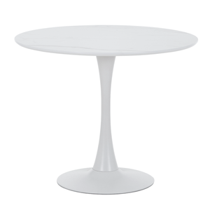 Table de salle à manger Diego en marbre blanc Ø90 cm