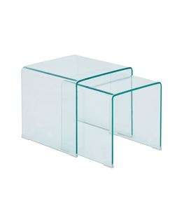 Tables basses en verre Nicole - Lot de 2 pièces