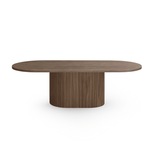Bobby - Table basse ovale 120x55x45 cm Chêne fumé