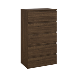 Maise commode H:114 x L:65 x P:41 cm avec 5 tiroirs en aspect chêne fumé