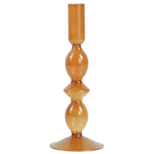 Cora porte-bougie en verre ambre 20 cm