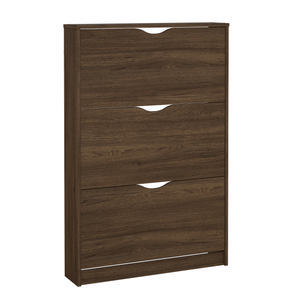 Livo meuble à chaussures avec 3 portes en chêne fumé