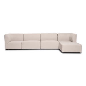 Emilia canapé modulaire en beige 4 modules avec méridienne droite et gauche L : 328 x P : 158 x H : 72 cm