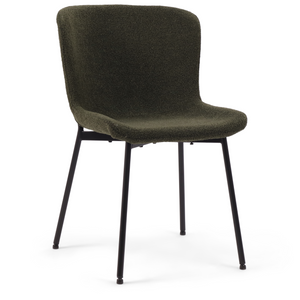 Adena - Chaise de salle à manger en bouclé vert