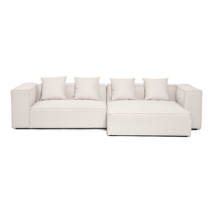 Hailey - Canapé d'angle droit beige avec 2 modules L: 294 x P: 148 x H: 65 cm