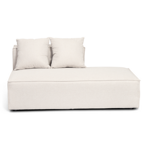 Hailey - Module avec demi-dossier côté droit en beige L: 148 x P: 100 x H: 65 cm