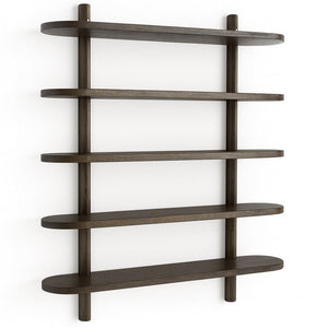 Juliet etagere murale en chene fume avec 5 etageres H 140 x P 22 x L 75 cm