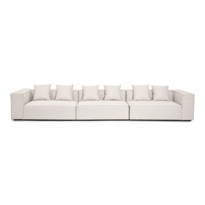 Hailey - Canapé modulaire beige avec 3 modules L: 415 x P: 100 x H: 65 cm