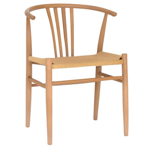 Naomi chaise de salle à manger en hêtre avec assise tressée