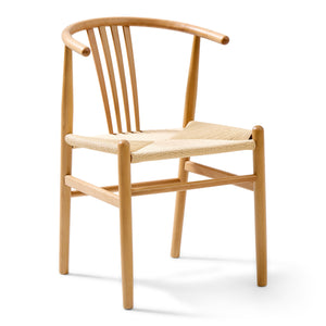 Naomi chaise de salle à manger en hêtre avec assise tressée