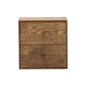 Rumi Etagère murale avec tiroirs 33x20x33 cm chêne fumé incl. supports muraux