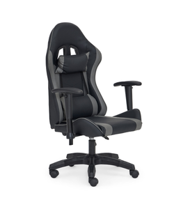 Chaise gaming Julian en similicuir noir/gris