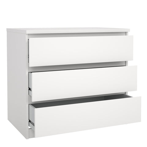Commode Naia 3 tiroirs blanc H : 70 x L : 77 x P : 50 cm