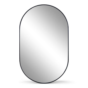 Miroir ovale Linda avec cadre noir 50x80 cm