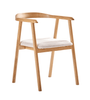 Jocelyn - Chaise de salle à manger en chêne avec assise en tissu beige