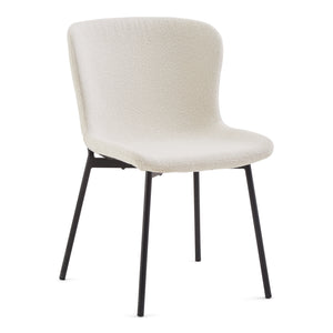 Adena Chaise de salle à manger - Bouclé blanc