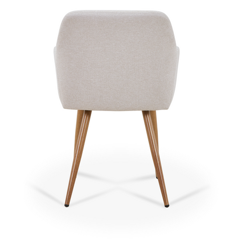 Jenna - Chaise de salle à manger en tissu beige avec aspect chêne