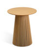 Table de bar Lewis à lamelles en chêne avec pied en colonne - 90 x 105 cm