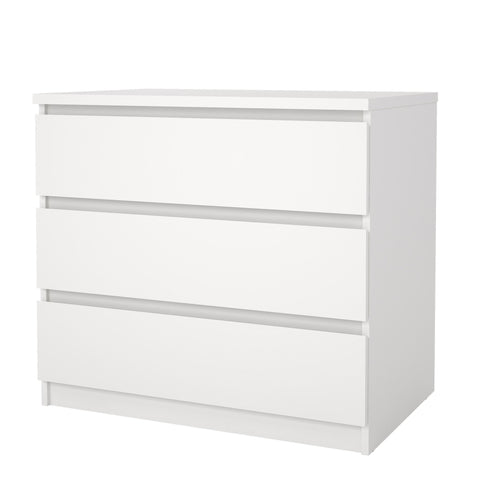 Commode Naia 3 tiroirs blanc H : 70 x L : 77 x P : 50 cm