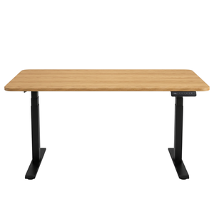 Bureau réglable en hauteur Damian 160x80 cm bureau en placage chêne