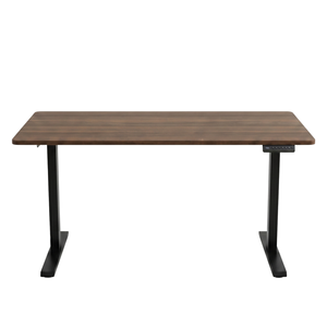 Bureau réglable en hauteur Damian 160x80 cm bureau en placage chêne fumé