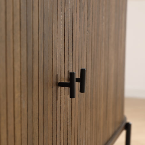 Florence - Armoire à chaussures en chêne fumé 160 x 45 x 75 cm