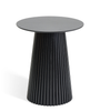 Table de bar Lewis à lamelles, noire, avec pied en colonne - 90 x 105 cm