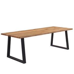 Esther - Table 200 x 95 cm en chêne naturel huilé avec pieds carrés (préparée pour rallonges)