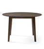 Miles – Table à manger ronde Ø120 cm en placage chêne fumé avec motif en chevrons