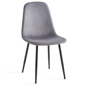 Anna - Chaise de salle à manger rembourrée en velours gris