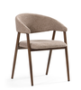 Chaise de salle à manger Ebba - Textile sable avec pieds en chêne fumé