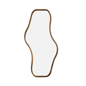 Miroir organique Angela avec cadre en bois de chêne fumé 50x100 cm