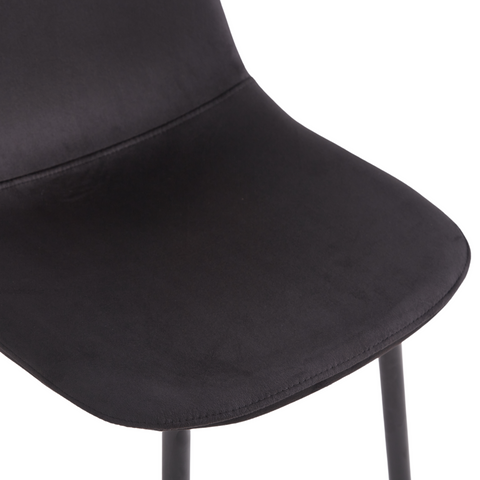 Anna - Chaise de salle à manger rembourrée en velours noir