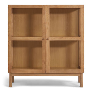 Havana vitrine en chêne, 2 portes - 110x40x100 cm