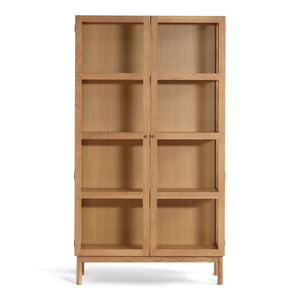 Havana vitrine en chêne, 2 portes - 180x40x100 cm